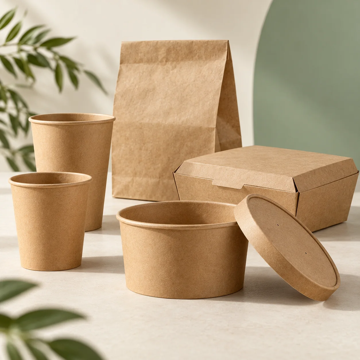 Representative kraft paper food packaging